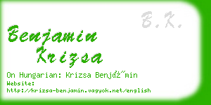 benjamin krizsa business card